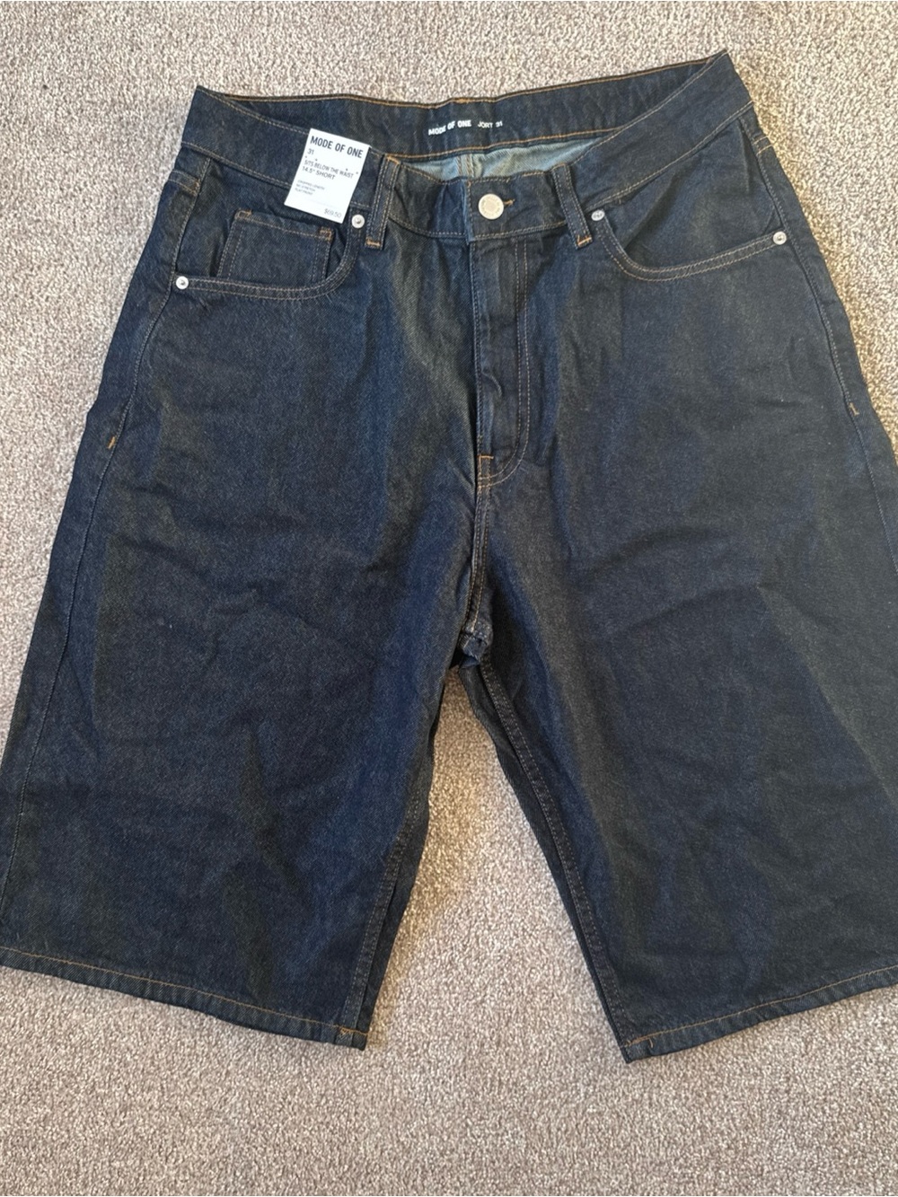 Mode of One Men’s Denim Shorts Size 31 NWT Dark Indigo
